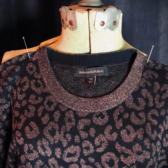 NWOT!! 🖤 Banana Republic Leopard Sweater XS - Picture 8 of 8